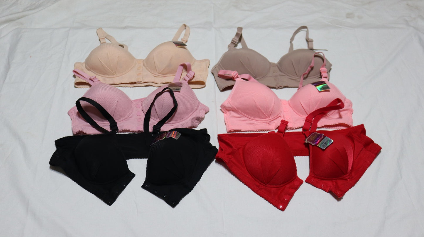 Front open 4 hooks Bra imported Bra multicolor Stylish Padded Cotton Silk Soft