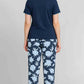 Women's Night Suit Short Sleeve (sky flower)